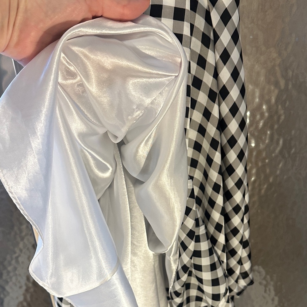 White House Black Market Black and White Gingham Midi Dress - Picture 8 of 11